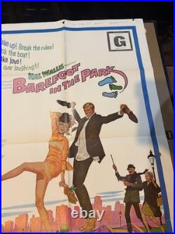 Vintage Original Movie Poster 1967/Barefoot In The Park/Redford & Fonda/27 x 41