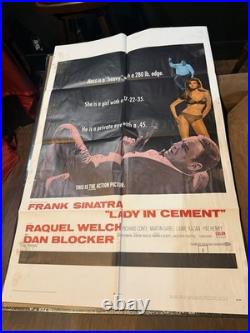 Vintage Original Movie Poster 1968/LADY IN CEMENT/Frank Sinatra, Welch/27 x 41