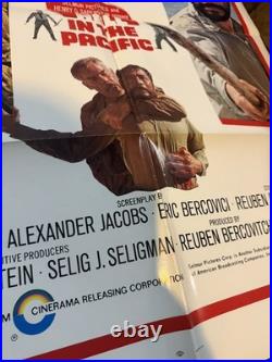 Vintage Original Movie Poster 1969/ Hell In The Pacific/ LEE MARVIN / 27 x 41