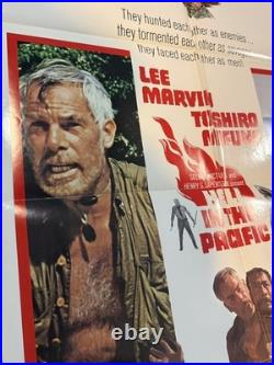 Vintage Original Movie Poster 1969/ Hell In The Pacific/ LEE MARVIN / 27 x 41