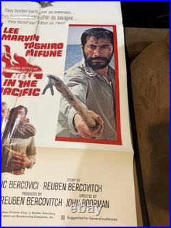 Vintage Original Movie Poster 1969/ Hell In The Pacific/ LEE MARVIN / 27 x 41