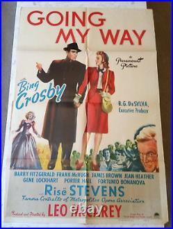Vintage Original Movie Poster Going My Way Bing Crosby One Single Sheet 1944