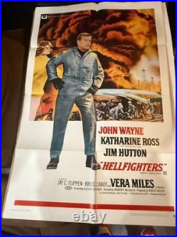 Vintage Original Movie Poster HELLFIGHTERS -1969 27' x 41/ JOHN WAYNE