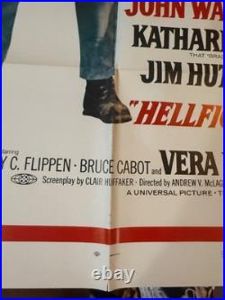 Vintage Original Movie Poster HELLFIGHTERS -1969 27' x 41/ JOHN WAYNE