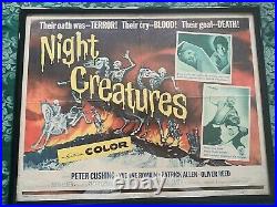 Vintage Original Movie Poster Half Sheet Night Creatures 1962 22 x 28
