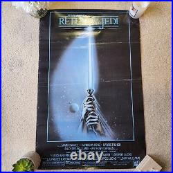 Vintage Original Movie Poster Star Wars the return of the Jedi Portal Pub. 1983