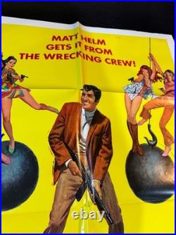 Vintage Original Movie Poster THE WRECKING CREW 1968/ SHARON TATE, DEAN MARTIN