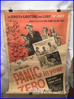 Vintage Original Panic in Year Zero Movie Poster 1962 Ray Milland 40x60