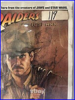 Vintage Original Raiders of the Lost Ark 16 1/2x23 1/2 MoviePoster Marked #119