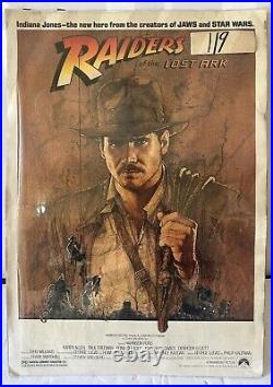 Vintage Original Raiders of the Lost Ark 16 1/2x23 1/2 MoviePoster Marked #119