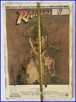 Vintage Original Raiders of the Lost Ark 16 1/2x23 1/2 MoviePoster Marked #119