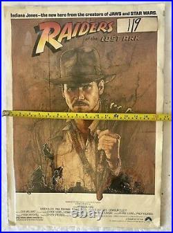 Vintage Original Raiders of the Lost Ark 16 1/2x23 1/2 MoviePoster Marked #119