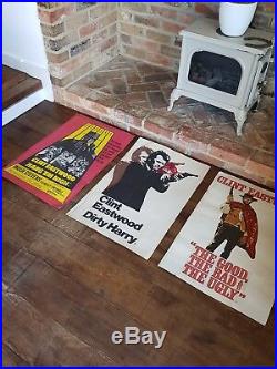 Vintage Original clint Eastwood movie posters x3