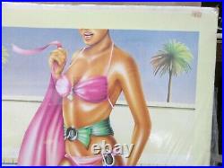 Vintage Palm Springs 1983 New wave drawing hot girl poster 80's 12968