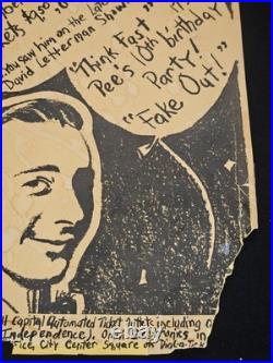 Vintage Pee-wee Herman Live Show Poster 1980s Uptown Theatre Kansas City