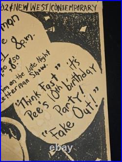 Vintage Pee-wee Herman Live Show Poster 1980s Uptown Theatre Kansas City