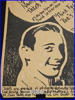 Vintage Pee-wee Herman Live Show Poster 1980s Uptown Theatre Kansas City