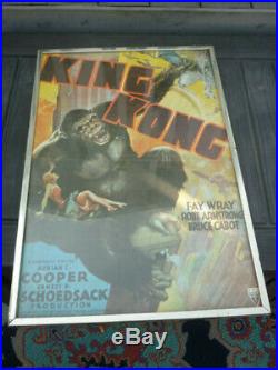 Vintage Possibly Original 1933 RKO Radio King Kong Movie Poster With Fay Wray
