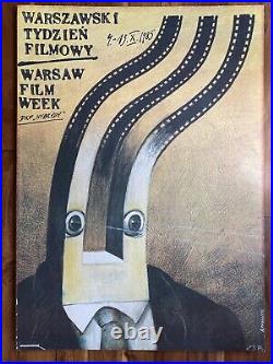 Vintage Poster 1st Warsaw Film Week Festival Andrzej Pagowski 1985