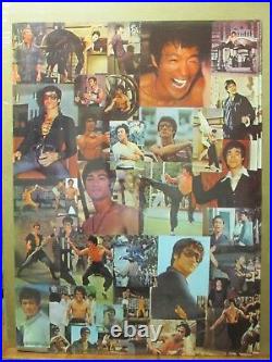 Vintage Poster Collage Bruce lee Karate martial Art 1974 inv#G2732