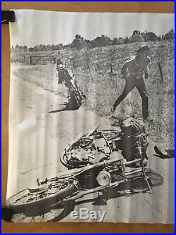 Vintage Poster Easy Rider Accident Fonda Hopper 1970's Motorcycle Crash Pin-up