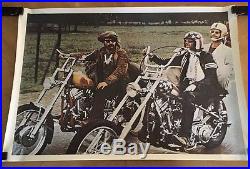 Vintage Poster Easy Rider Treo Fonda Hopper Nicholson 1970's Motorcycle Pin-up