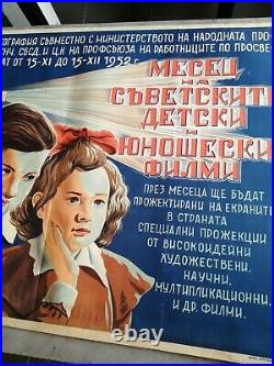 Vintage Propaganda Poster Children`s Film Original Communist Poster 1950 Year
