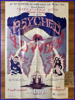 Vintage Psyched By The 4D Witch Original Underground Horror Movie Poster Rare