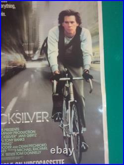 Vintage QUICKSILVER Movie Poster 1986 Kevin Bacon 41 x 27 CBS Fox Video Rare HTF