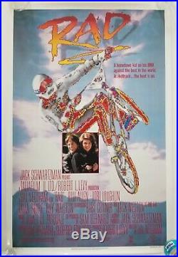 Vintage RARE 1986 RAD Rolled One Sheet Poster LOUGHLIN BMX BIKE RACING HELLTRACK