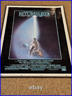 Vintage RETURN OF THE JEDI Original ONE SHEET Movie Poster ROLLED 41 x 27 Nice