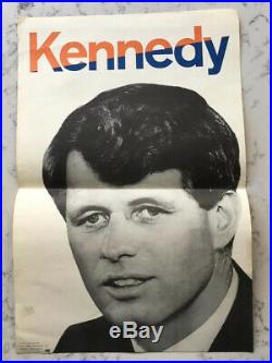 Vintage Robert Bobby Kennedy President Political Campaign Poster 1968 Picture Wh