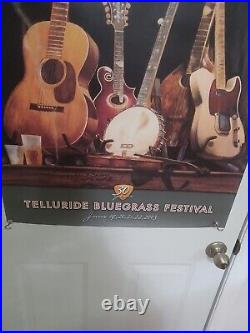 Vintage SIGNED Poster 30th Annual Telluride Bluegrass Festival 2003 30x25 Nice