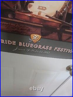 Vintage SIGNED Poster 30th Annual Telluride Bluegrass Festival 2003 30x25 Nice