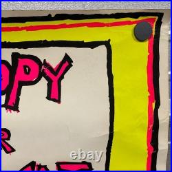 Vintage SNOOPY FOR PRESIDENT Blacklight Poster 1968 Anti War RARE Leslie Tobin