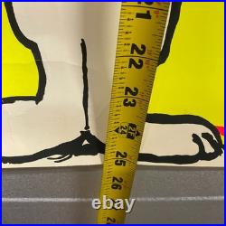 Vintage SNOOPY FOR PRESIDENT Blacklight Poster 1968 Anti War RARE Leslie Tobin