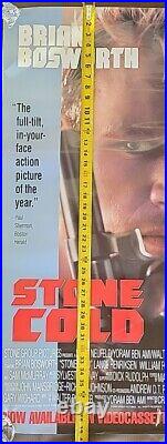 Vintage STONE COLD Original 1991 Movie Theater Poster BRIAN BOSWORTH Rolled