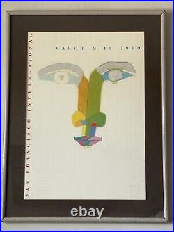Vintage San Francisco Film Festival Modern Art Abstract Cubist Lithograph Poster