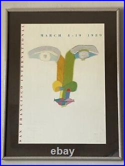Vintage San Francisco Film Festival Modern Art Abstract Cubist Lithograph Poster