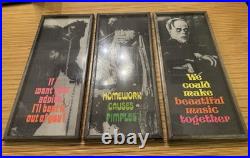 Vintage Set Of 3 Universal Monsters Framed Posters Night Gallery Era Rare
