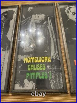 Vintage Set Of 3 Universal Monsters Framed Posters Night Gallery Era Rare