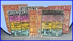 Vintage Set Of 8 MCM 1960's Theatre Broadside Movie Ad Schedule Posters Lot Wow
