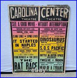 Vintage Set Of 8 MCM 1960's Theatre Broadside Movie Ad Schedule Posters Lot Wow