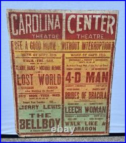 Vintage Set Of 8 MCM 1960's Theatre Broadside Movie Ad Schedule Posters Lot Wow