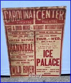 Vintage Set Of 8 MCM 1960's Theatre Broadside Movie Ad Schedule Posters Lot Wow