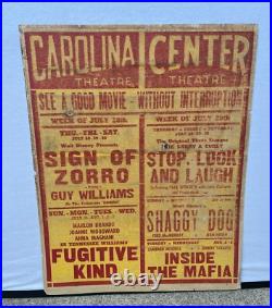 Vintage Set Of 8 MCM 1960's Theatre Broadside Movie Ad Schedule Posters Lot Wow
