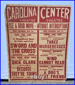 Vintage Set Of 8 MCM 1960's Theatre Broadside Movie Ad Schedule Posters Lot Wow