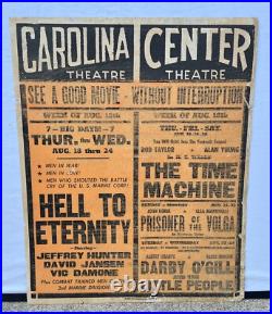 Vintage Set Of 8 MCM 1960's Theatre Broadside Movie Ad Schedule Posters Lot Wow