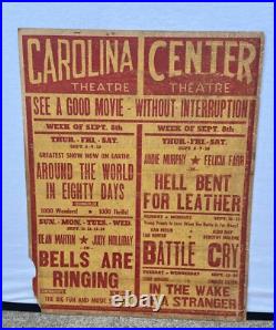 Vintage Set Of 8 MCM 1960's Theatre Broadside Movie Ad Schedule Posters Lot Wow