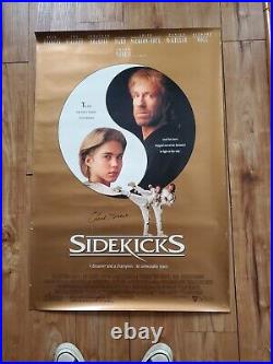 Vintage Sidekicks 1993 Large Movie Poster Signed By Chuck Norris 27 X 40